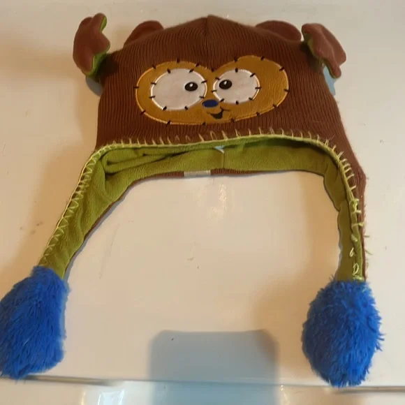 Flipeez Huggie monkey fun winter hat boys girls fleece knit beanie kids - Picture 9 of 16